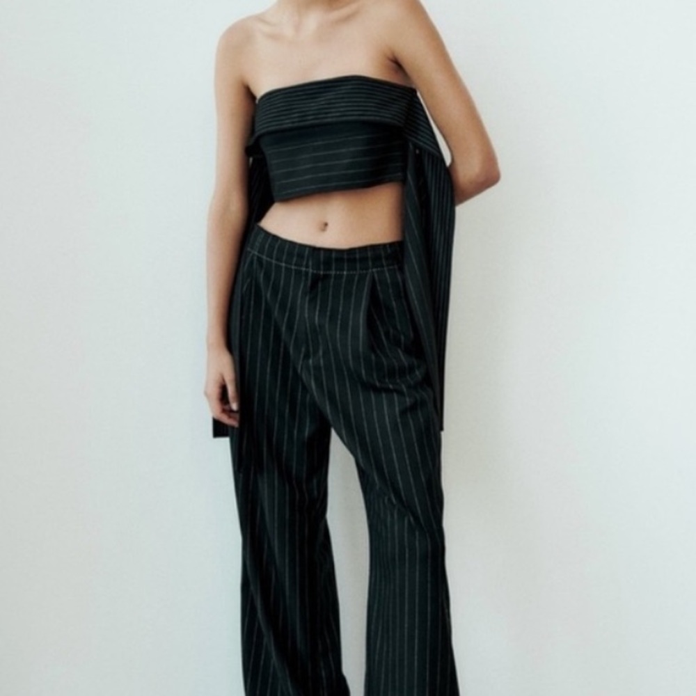 New ZARA STRAPLESS STRAIGHNECK MULTI POSITION CROP TOP - Picture 5 of 15